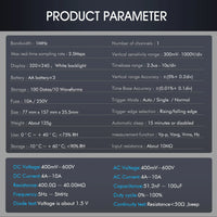 TOOLTOP ET2010A 2 IN 1 Digital Oscilloscope Multimeter 2.5Msps 1MHz Portable Multimeter Multifunctional Electrical Test Tool thumbnail