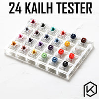 24 switch switches tester with acrylic base blank keycaps for mechanical keyboard kailh box heavy pro purple orange yellow gold thumbnail