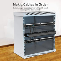 ZoeRax 1U 19 Inch Rack Mount Cable Management- All Metal 24 Slot Horizontal Wire Manager Server Rack Mount Cable Organizer thumbnail