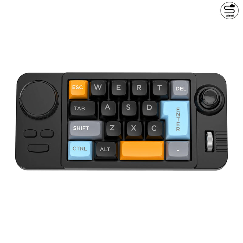 Programmable Wired Mechanical Keyboard with Volume Scroll Wheel,Game Joystick 19Key Hot-Swappable Number Keypad for Win8/10/Mac