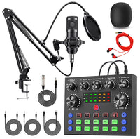 V8S Live Sound Card Podcast Equipment Live Broadcast DJ Device with BM800 Microphone Set For Music/Recording Live Streaming thumbnail