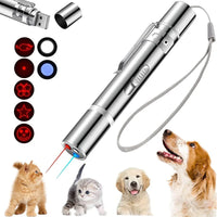 USB Rechargeable Cat Laser Pointer with 3 Modes 5 Patterns Lazer Projection Pen Red Dot LED Light Pointer Interactive Cat Toys thumbnail