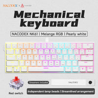 Ajazz NK61 Mechanical Wired Gaming Keyboard RGB Lighting Supports Hot-Swappable 61-Key Mechanical Wired Gaming Keyboard thumbnail