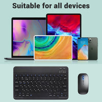Bluetooth Wireless Keyboard Mouse For IOS Android Windows Tablet For iPad Air Mini Pro Spanish Korean Portugal Russian Keyboard thumbnail
