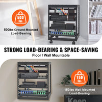 SucceBuy Open Frame Server Rack 12U/15U/20U Floor Standing or Wall Mounted with Adjustable Depth for Microdata Center Office Use thumbnail