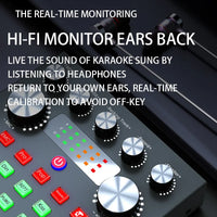 V8S Audio Mixer with Voice changer,Podcast Mixer,Sound Card for Phone Gaming Karaoke Studio Live Streaming Podcast thumbnail