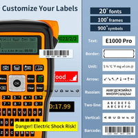 E1000PRO Tube Label Printer Sticker Label Printer & Label Tape 12mm Compatible for Brother Ptouch Label Machine TZe-231 HSe-231 thumbnail