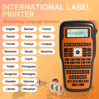E1000 PRO Portable Printer Label Maker Tze-231 Label Printer Tape Keyboard Symbol Industrial Printer Work with Heat Shrink Tubes thumbnail