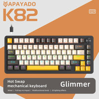 75% Mechanical Keyboard Wired with Media Knob, APAYADO Black Gaming Keyboard,Hot-Swap,ABS Cap Transparent Character Backlighting thumbnail