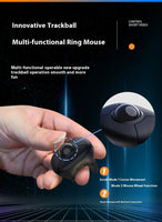 Trackball Ring Mouse Wireless Dual Mode Bluetooth E-Book Page Flipping Air Mouse Short Video for Pc Tablet IOS Smart Car PPT thumbnail