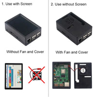 Raspberry Pi 3B Plus Case Plastic ABS Case Shell Box Optional Cooling Fan for Raspberry Pi 3B+/3B Use with 3.5 Inch Screen thumbnail