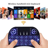 2.4G Air Mouse with Touchpad Keyboard i8 Arabic French Spanish Russian Backlit Mini Wireless Keyboard for PC Android TV Box thumbnail