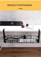 Undertable Storage Rack Metal Cable Tray Computer Desk Wire Organizer without Perforated Kitchen Storage Accessories thumbnail