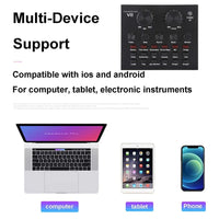 V8 Sound Card Audio Set Interface External Usb Live Microphone Sound Card Bluetooth Function For Computer Pc Mobile Phone Singin thumbnail