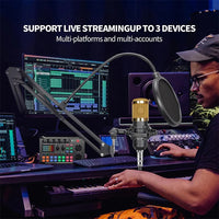 Live Podcast Equipment Set, with BM800 studio microphone, audio mixer supports a variety of sound effects, for PC,live broadcast thumbnail