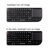 Backlit Mini Wireless Keyboard French Azerty Spanish In Russian Language With Touchpad N Air Mouse For PC Smart TV Box RGB Kit thumbnail