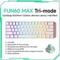 Akko MonsGeek FUN60 Mechanical Keyboard Magnetic Switch 60% Gaming Keyboards Rapid Trigger 0.01mm 8K ARGB HE/TMR Custom Keyboard thumbnail