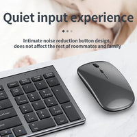 Gray Bluetooth 5.0 & 2.4G Wireless Keyboard Mouse Combo Rechargeable Full Size Wireless Keyboard for Notebook Laptop thumbnail