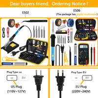 NEW Soldering Iron Kit Welding Tool (908-02:16-IN-1)(908-06:20-IN-1 With Digital Multimeter) 5 Extra Tips EU/US Plug 60W thumbnail