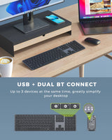 Seenda Wireless Bluetooth Keyboard and Mouse Combo Multi-Device Rechargeable Slim Keyboards and Mice for Win MacBook Pro Air thumbnail