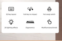 75% Mechanical Keyboard Wired with Media Knob, APAYADO Black Gaming Keyboard,Hot-Swap,ABS Cap Transparent Character Backlighting thumbnail