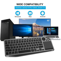 Bluetooth Wireless Keyboard with Touchpad 7-Colors Backlit 2.4g Rechargeable Trackpad Keyboard for Smart TV, IOS IPhone/IPad thumbnail