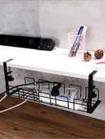 Undertable Storage Rack Metal Cable Tray Computer Desk Wire Organizer without Perforated Kitchen Storage Accessories thumbnail
