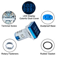 22MM AC 20-500V 0-100A LED Digital Voltmeter Ammeter Signal Lights 220V Voltage Current Meter Volt Amp Indicator Tester Detector thumbnail