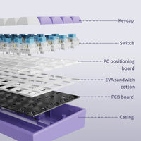 AJAZZ AK680 65% Wired Gaming Mechanical Keyboard Hot Swap Mini Keyboard Custom Keycap Gasket for Pc Laptop thumbnail