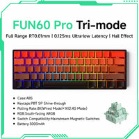 Akko MonsGeek FUN60 Mechanical Keyboard Magnetic Switch 60% Gaming Keyboards Rapid Trigger 0.01mm 8K ARGB HE/TMR Custom Keyboard thumbnail