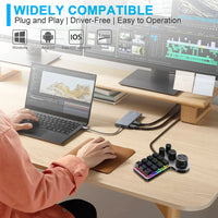 12 Keys 4 Knobs Programming Macro  Keyboard RGB USB Wired/Bluetooth-Compatible Photoshop Gaming Keypad Hot-swap Red Switch thumbnail