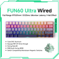 Akko MonsGeek FUN60 Mechanical Keyboard Magnetic Switch 60% Gaming Keyboards Rapid Trigger 0.01mm 8K ARGB HE/TMR Custom Keyboard thumbnail