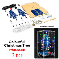 Xmas Tree DIY Kits RGB LED Flashing Tree DIY Kits Electronics Soldering Colorful 3D for Soldering Practice Learning thumbnail