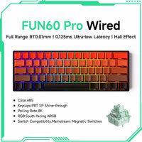 Akko MonsGeek FUN60 Mechanical Keyboard Magnetic Switch 60% Gaming Keyboards Rapid Trigger 0.01mm 8K ARGB HE/TMR Custom Keyboard thumbnail