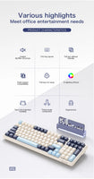 K8 100 Key Wireless Mechanical Keyboard Tri-mode Connection,Full Key Hot Swap,lighting Effects,Gasket Muffler Structure, Laptops thumbnail