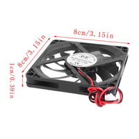12V 2-Pin 80x80x10mm PC Computer CPU System Heatsink Brushless Cooling Fan 8010 Desktop PC Chassis Radiator Cooler Fans thumbnail