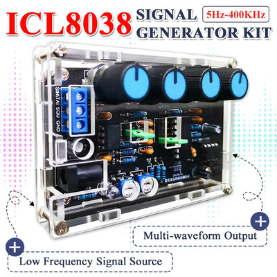 DIY ICL8038 Multifunctional Low Frequency Signal Generator 5Hz-400kHz Multi-Wave DIY Soldering Project Practice Electronic Kit