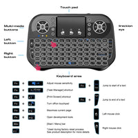 Bluetooth Wireless Mini Keyboard Backlit 2.4G USB English Russian French Spanish Portuguese Arabic Hebrew for Android TV Box PC thumbnail