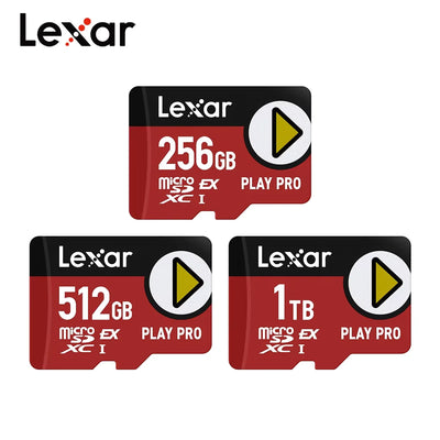 Lexar PLAY PRO microSDXC Express Card 256GB 512GB 1TB Max 900Mb/s V30 Micro SD Card U3 C10 Memory Card for Switch Tablet TF Card