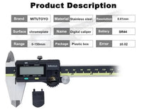 Mitutoyo LCD Digital Vernier Calipers 150/200/300mm 500-197-20 Stainless Steel Electronic Measuring Caliper 8in thumbnail
