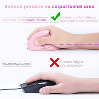 JOMAA Rechargeable Vertical Mouse Wireless USB 2.4G Right Hand Ergonomic Mice for Computer Laptop Gaming Mouse thumbnail