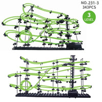 Marble Run Maze Race Track Games Luminous Spacerail Roller Coaster Level 2 3 4 Electric Elevator Model Education Science Toy thumbnail