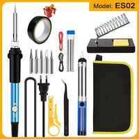 NEW Soldering Iron Kit Welding Tool (908-02:16-IN-1)(908-06:20-IN-1 With Digital Multimeter) 5 Extra Tips EU/US Plug 60W thumbnail