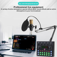 V8S Live Sound Card Podcast Equipment Live Broadcast DJ Device with BM800 Microphone Set For Music/Recording Live Streaming thumbnail