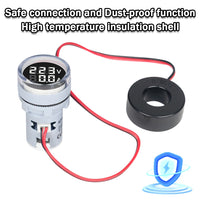 22MM AC 20-500V 0-100A LED Digital Voltmeter Ammeter Signal Lights 220V Voltage Current Meter Volt Amp Indicator Tester Detector thumbnail