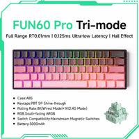 Akko MonsGeek FUN60 Mechanical Keyboard Magnetic Switch 60% Gaming Keyboards Rapid Trigger 0.01mm 8K ARGB HE/TMR Custom Keyboard thumbnail