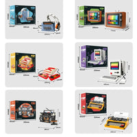 DIY Retro Electrical Appliances Furniture TV Computer Tape Walkman Game Consoles Radio Building Blocks Model Bricks Sets Toys thumbnail