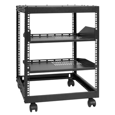 SucceBuy Open Frame Server Rack 12U/15U/20U Floor Standing or Wall Mounted with Adjustable Depth for Microdata Center Office Use