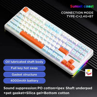 AULA F87 Pro Mechanical Keyboard 2.4g/Usb/Bluetooth Tri Mode Wireless 87 Key Rgb Pbt Gasket 5 Layer Silencing Full Key No Impact thumbnail