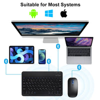 Bluetooth Wireless Keyboard Mouse For IOS Android Windows Tablet For iPad Air Mini Pro Spanish Korean Portugal Russian Keyboard thumbnail